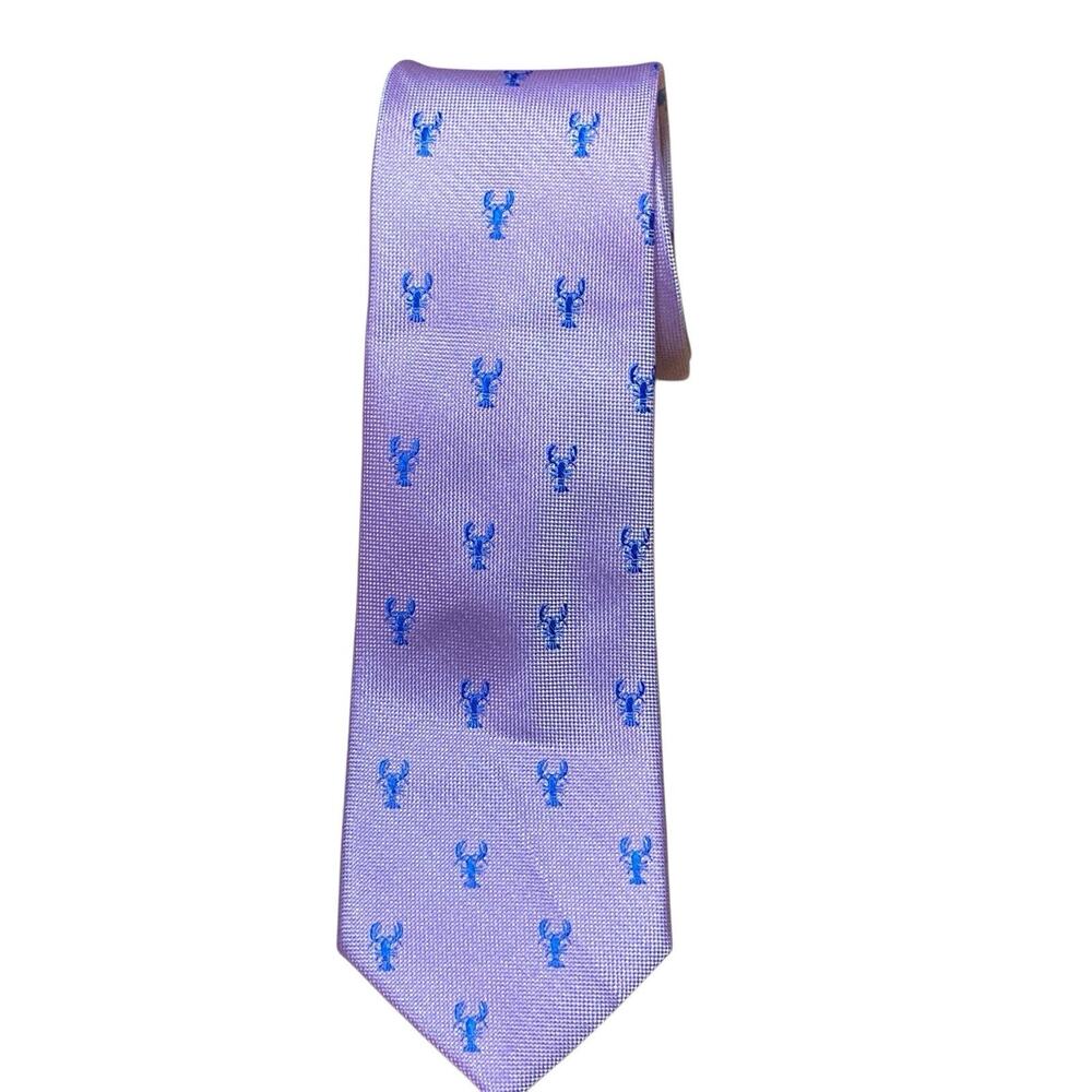 Nautica Pink with‎ Blue Lobster Silk Polyester Men’s Neck Tie Preppy Nautical